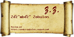 Zámbó Zebulon névjegykártya